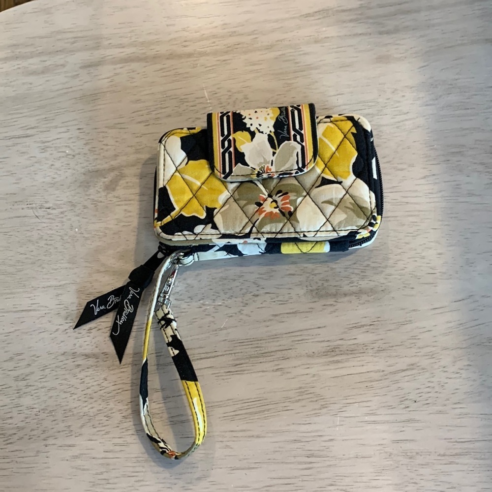 Vera Bradley small wristlet/walletβ yellow/black/tan